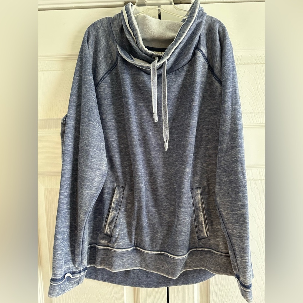 Halcyon Cozy Blue Cowl Neck Hoodie